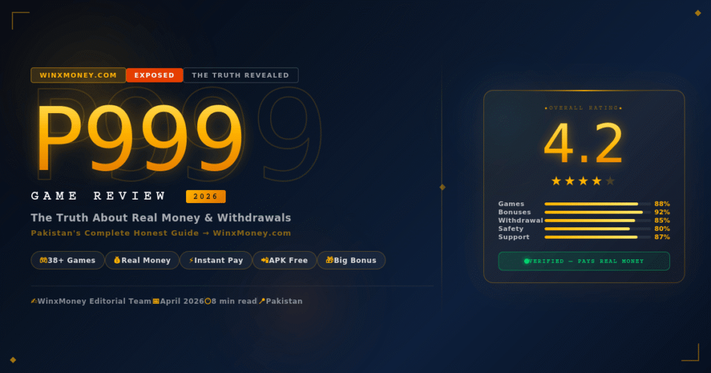 999 Game Review 2026 — 4.2 Star Rating, Verified Real Money Platform, 38+ Games, Pakistan's Honest Guide by WinxMoney