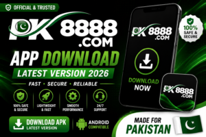 PK8888 App Download Latest Version 2026 promotional banner for Android users in Pakistan