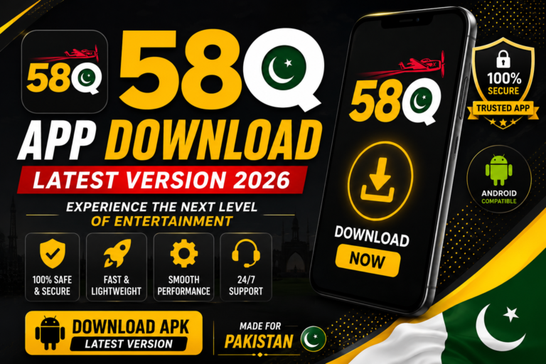 58Q App Download APK Latest Version 2026 featured image with Android compatibility and secure access for Pakistan users