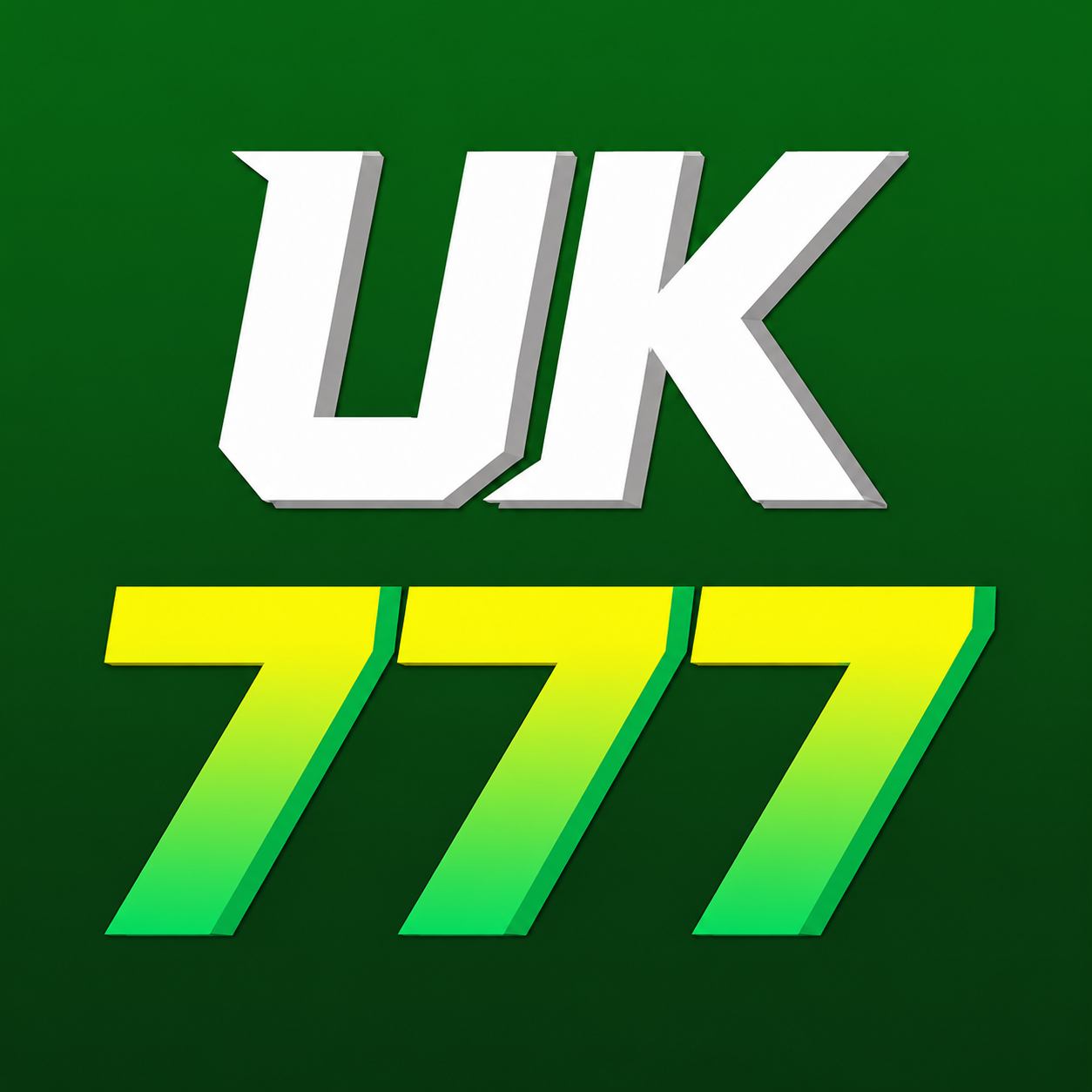 UK777 official logo featuring white UK text and green-yellow 777 numbers on a dark green background in 4K HD