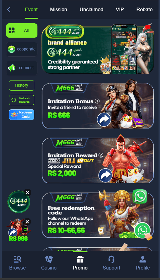 m666 game download promotion page with invitation rewards and bonus offers